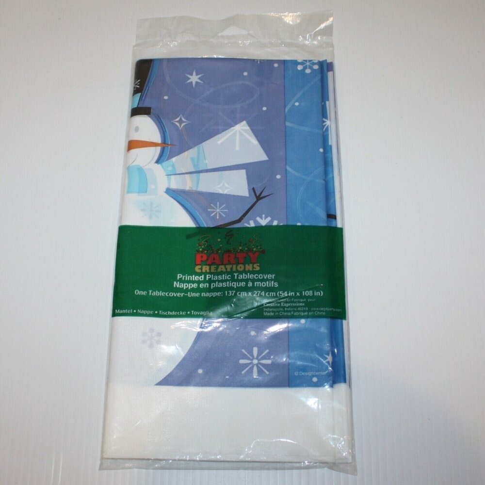 Party Creations Mr. Frosty Snowman Printed Plastic Table Cover New in Package